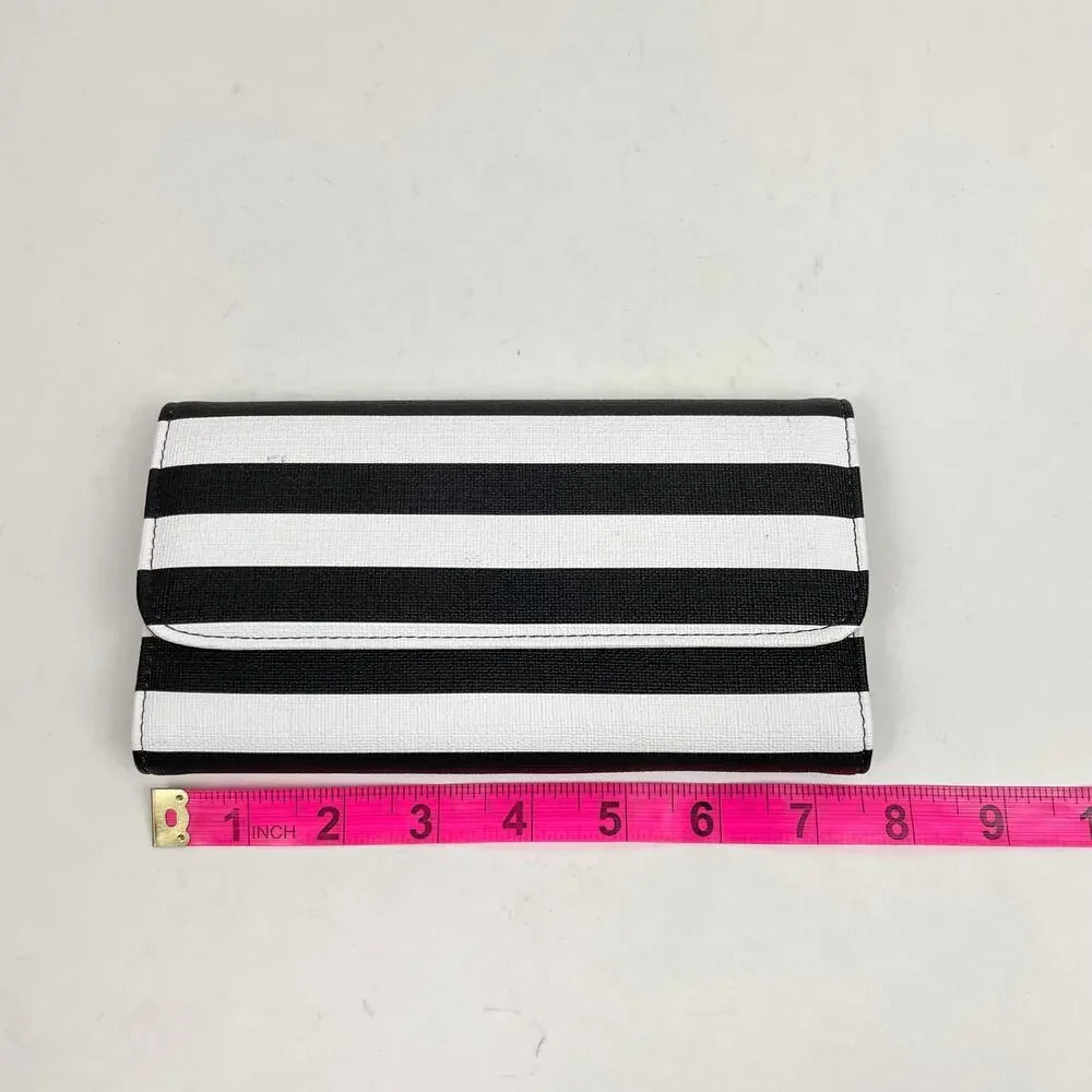 Kut from the Kloth | NWOT Black & White Stripe Tri-Fold Rectangular Wallet